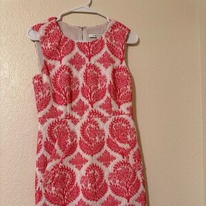 Diane von Furstenberg DVF dress size 4 red white patterned